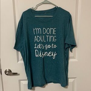 Teal Graphic T-Shirt with Fun Disney Quote